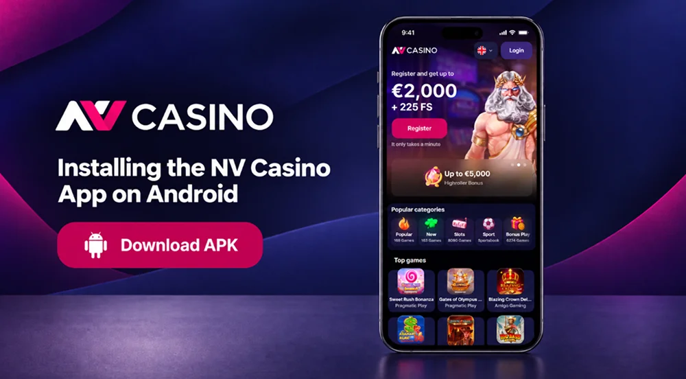 NV Casino app installation on an Android smartphone