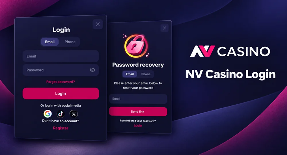 NV Casino login form for registered players