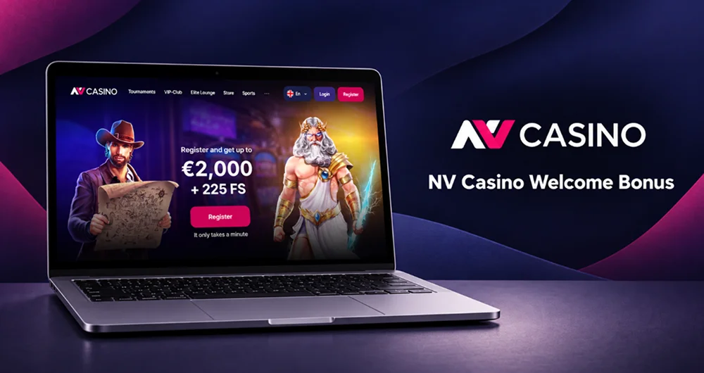 NV Casino welcome bonus displayed on the casino website